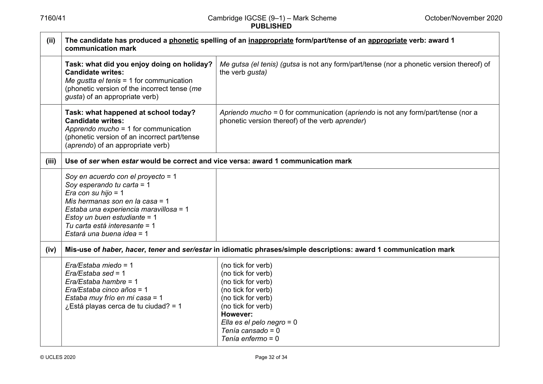 Mark scheme, page 32 of 34