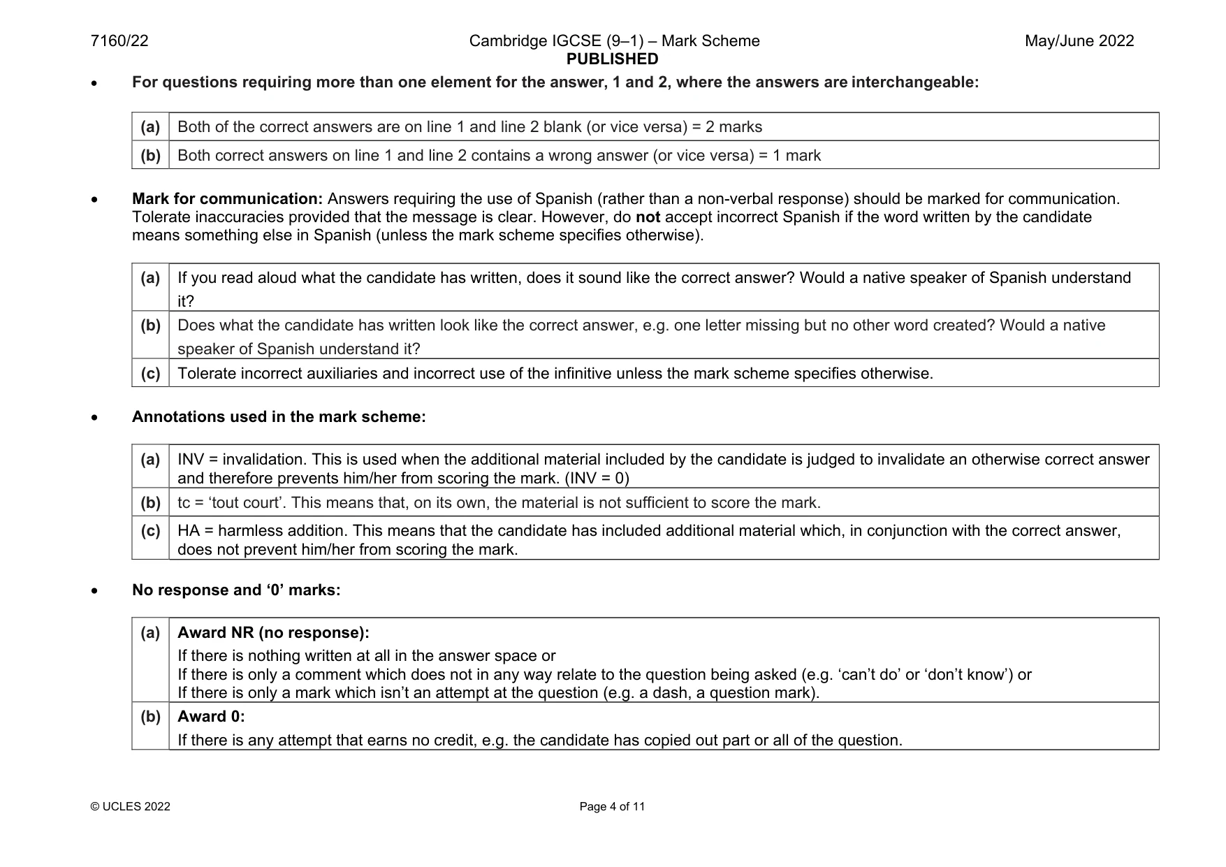 Mark scheme, page 4 of 11