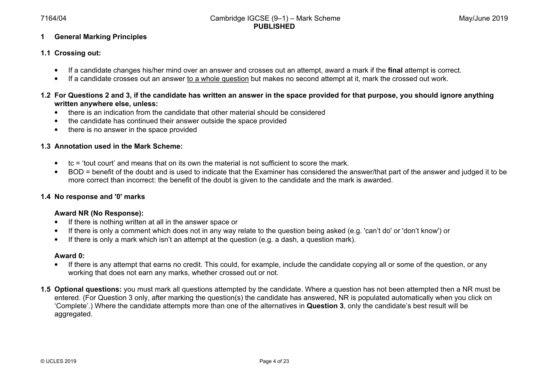 Mark scheme, page 4 of 23