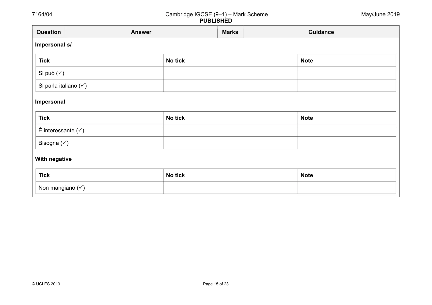 Mark scheme, page 15 of 23