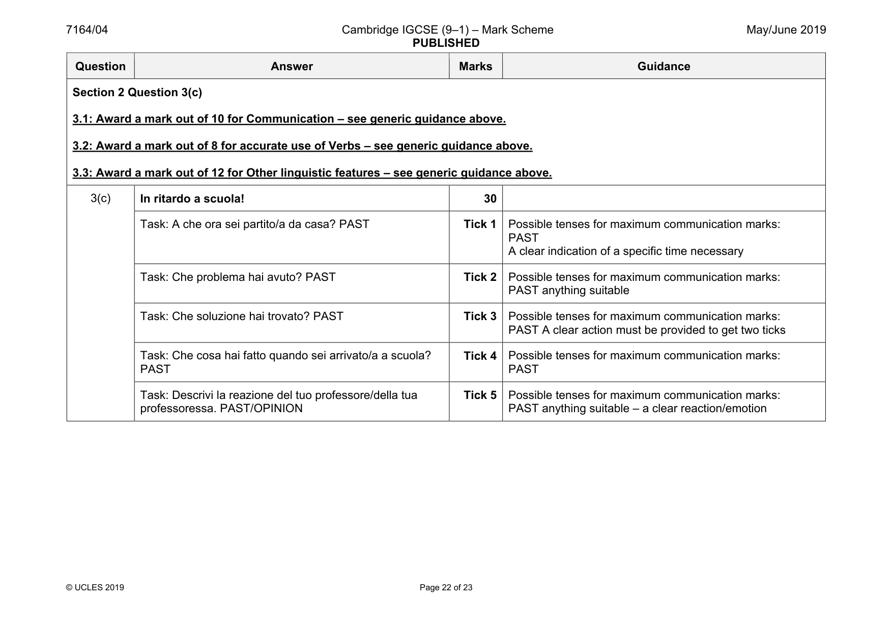 Mark scheme, page 22 of 23